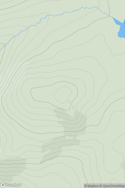 Thumbnail image for Meall Breac [Pitlochry to Braemar & Blairgowrie] [NN967687] showing contour plot for surrounding peak